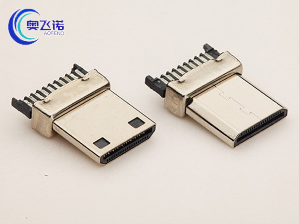 MICRO HDMI 19P公头 MINI焊线式公头 带线夹