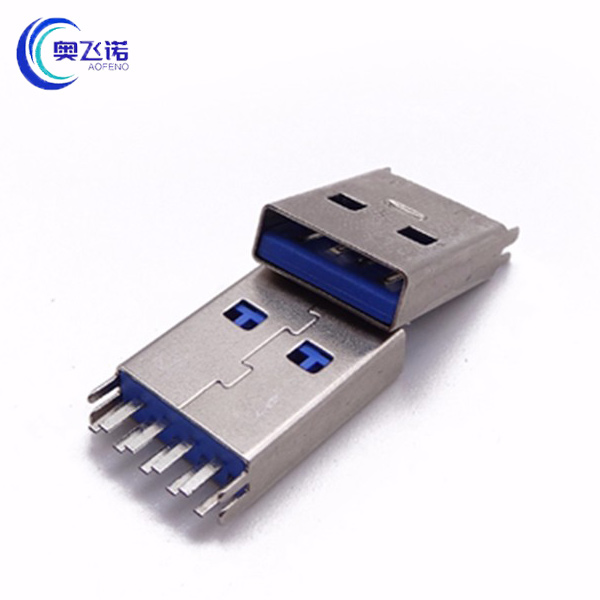 USB 3.0公头 180度立插A公 夹板式9P公头 可直插可夹板