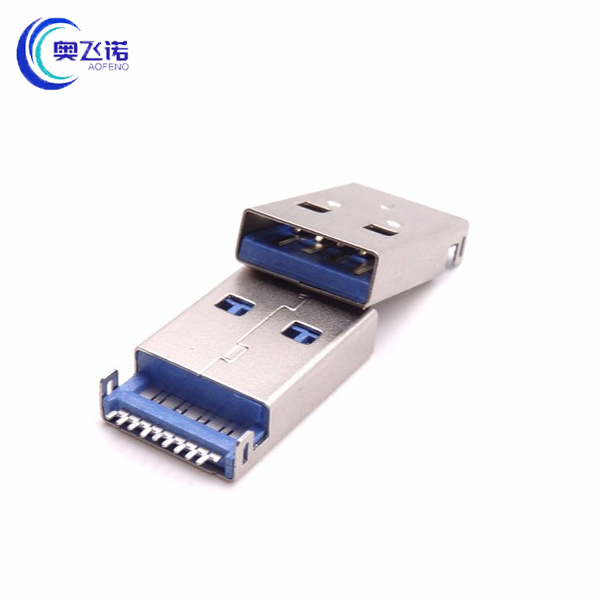 USB 3.0公头 沉板SMT贴片插板公头 有孔 无柱